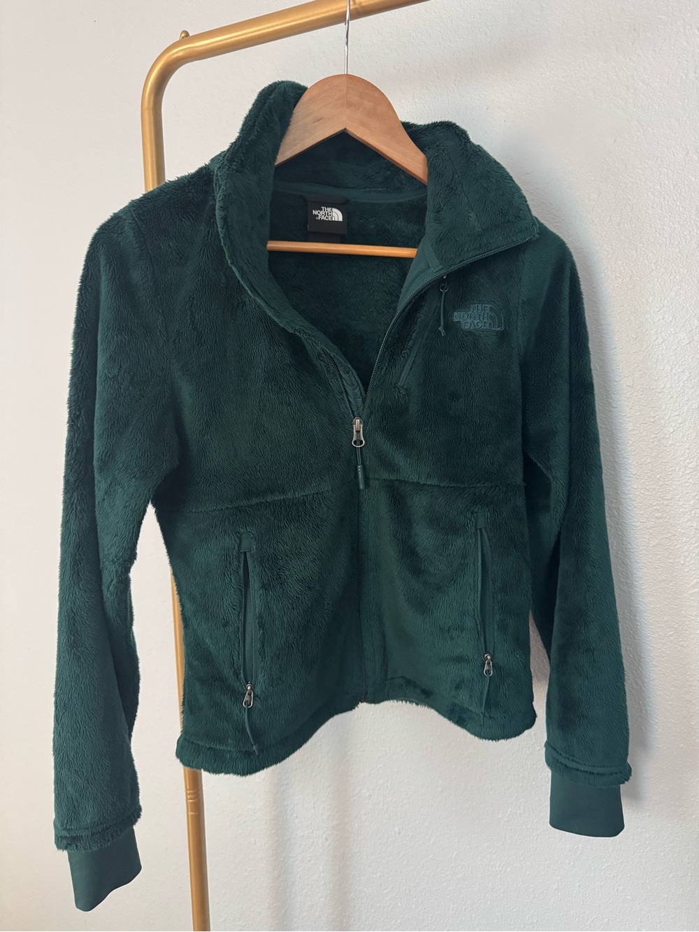 The North Face Deep Green Plush Zip Fleece Jacket